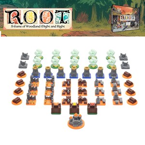 ROOT Board Game 3D Upgrade Kit – 51 Deluxe Tokens Base Game for the Base game Accessories and Parts