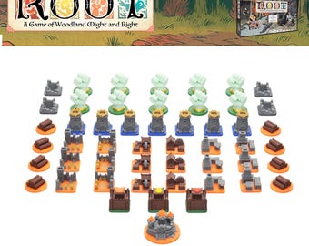 ROOT Board Game 3D Upgrade Kit – 51 Deluxe Tokens Base Game for the Base game Accessories and Parts