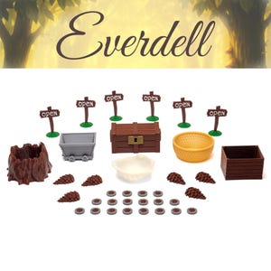Everdell - separate holders for resources, card holders, open signs, occupied tokens | Unofficial set