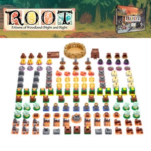 ROOT Board Game 3D Upgrade Kit – Compatible with All Expansions  139 Deluxe Tokens Base Game + Riverfolk + Underworld + Marauder + Hirelings