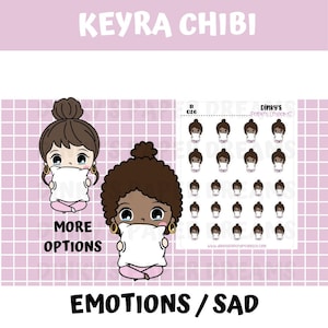 Emotions Planner Sticker Sheet Sad Chibi Stickers Character Planner Sticker