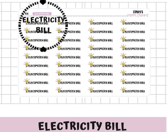 Electricity Bill Planner Stickers: Matte Paper, 1.3/1.5 in