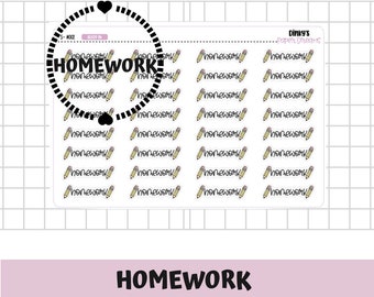 Homework Sticker  | Homework Planner Stickers | Homework | Homework Scripts | Planner Stickers