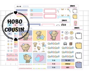 Hobonichi Cousin Sticker Kit | Hobonichi Cousin Weekly Kit | Hobonichi Cousin Stickers | Hobonichi Weekly Kit | Cute Hobonichi Sticker Kit