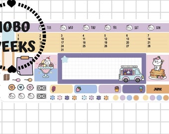June Hobonichi Weeks Sticker Kit | Monthly Planner Stickers