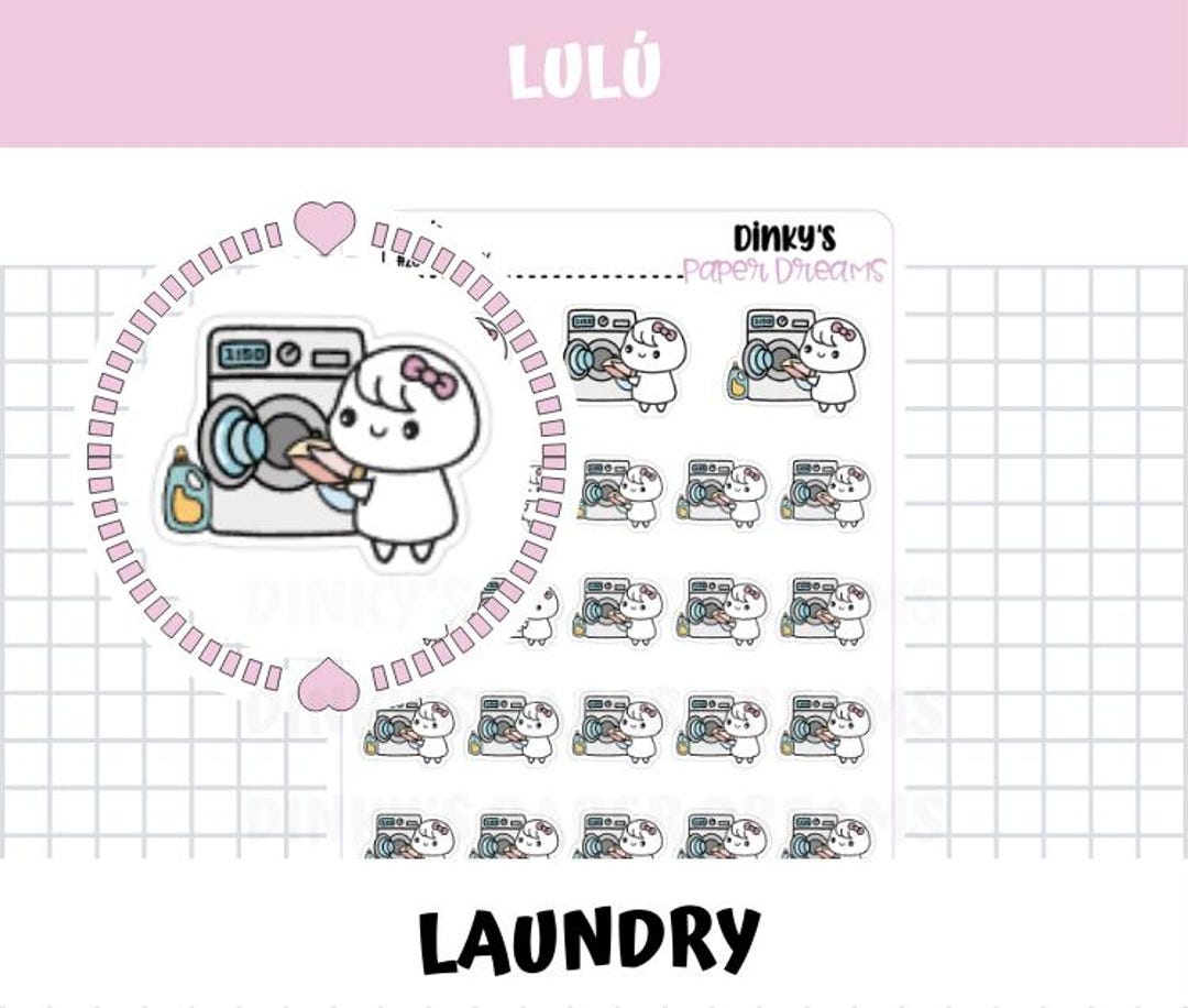 Laundry Sticker Sheet | Kawaii Washing Clothes Planner Stickers | Cute ...