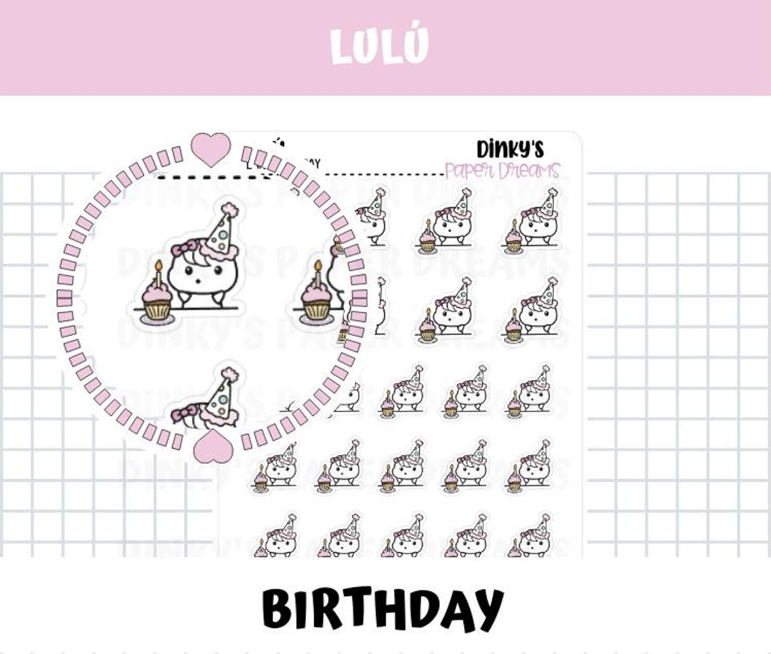 Birthday Character Sticker Sheet | Cute Birthday Character Planner ...