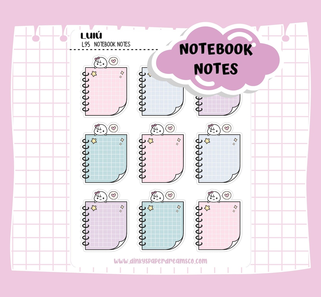 Simple Notebook Stickers Notebook Paper Notes Planner Stickers - Etsy UK