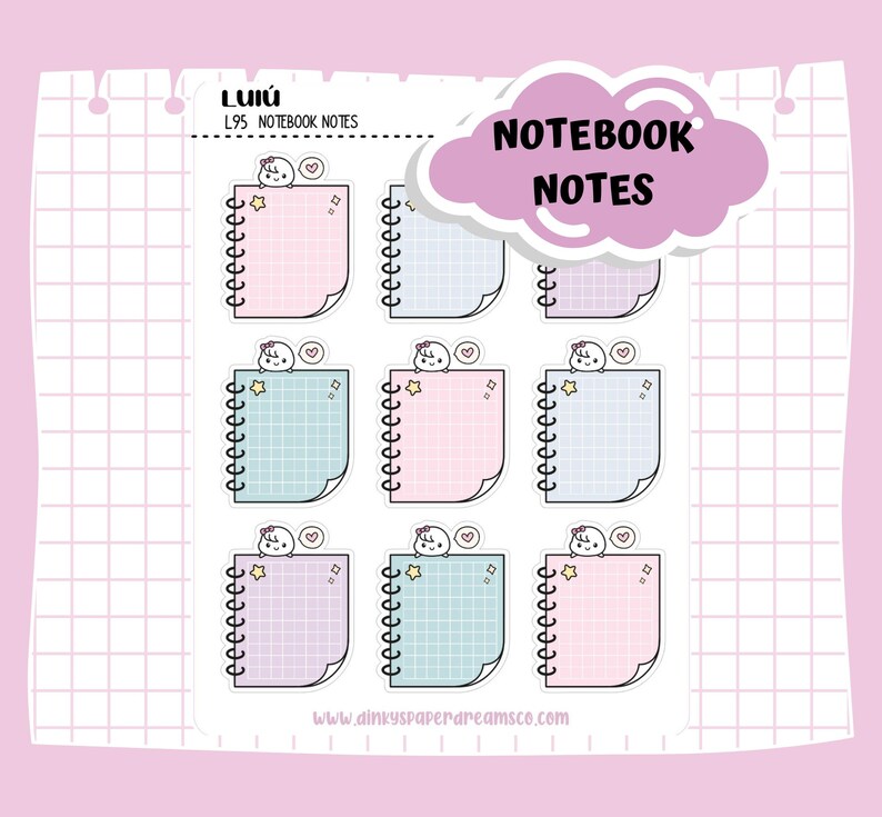 Notebook Design With Sticker Notebook Paper Notes Planner Stickers - Etsy UK