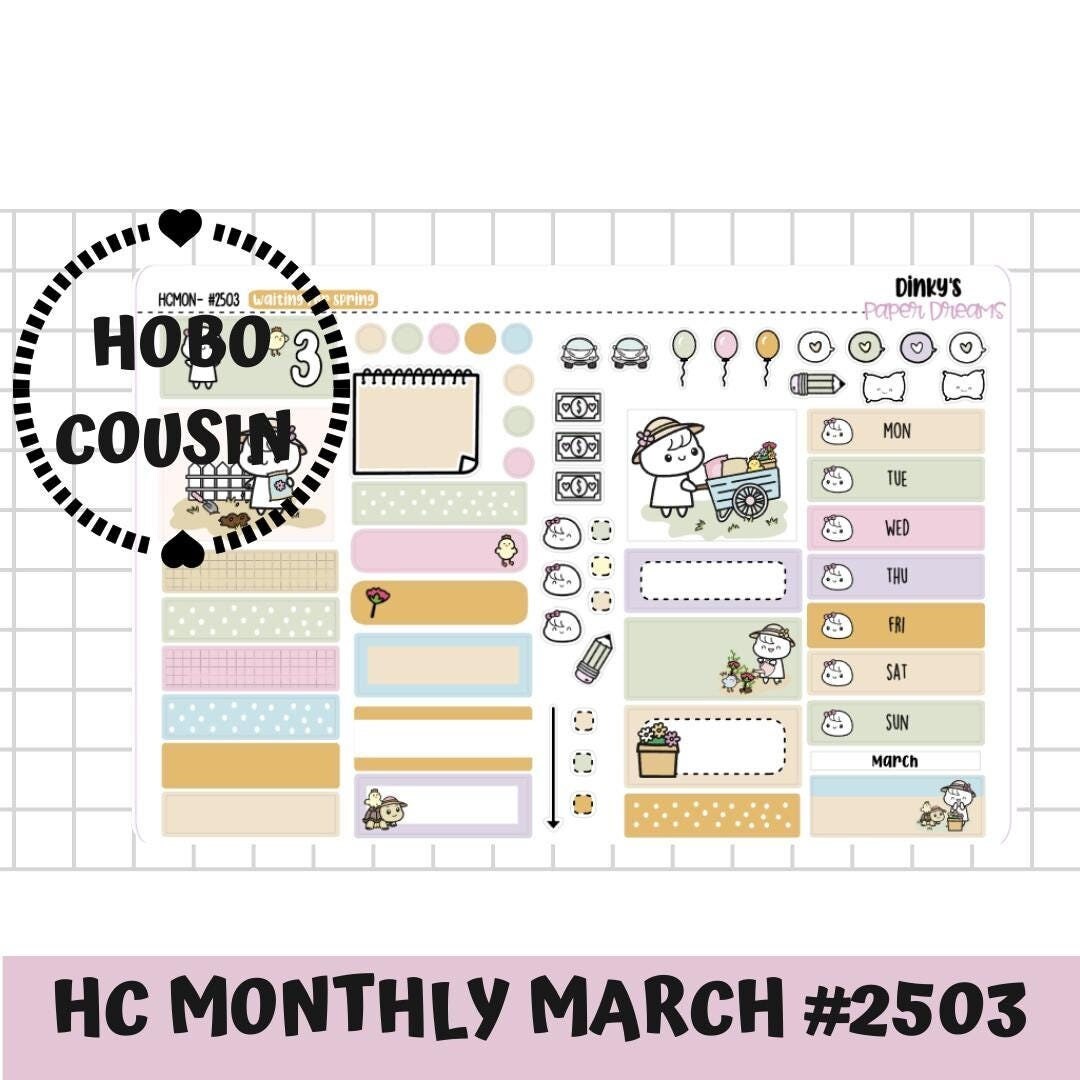 Hobonichi Cousin Monthly Sticker Kit | Hobonichi Cousin March Monthly ...