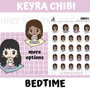 Bedtime Planner Stickers  Bullet Journal Stickers  Cute Chibi Bedtime Sticker Sheets Character Stickers