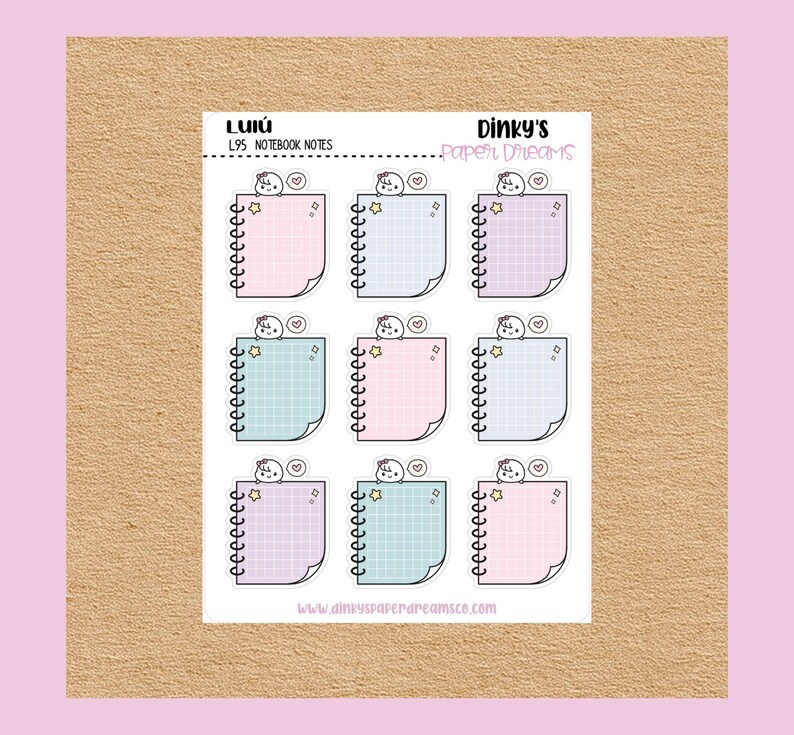 Notebook Design With Sticker Notebook Paper Notes Planner Stickers - Etsy UK