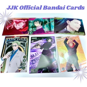 Anime JJK Official Bandai Metallic Clear Cards| Jujutsu Kaisen Cards| Yuji, Maki, Suguru Geto, Nanami, Mai
