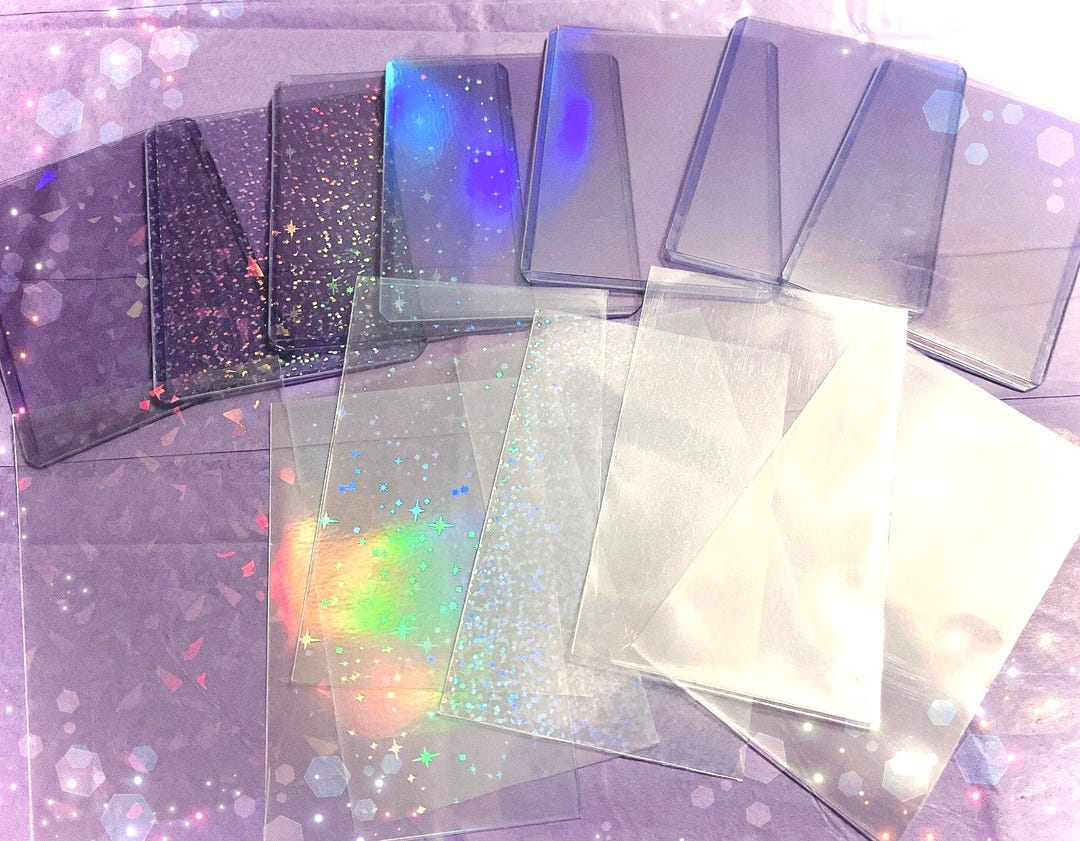 clear holographic card sleeves Holographic Card Sleeves, Kpop Photocard Sleeve, Game Card Sleeve, Pc Card Sleeve