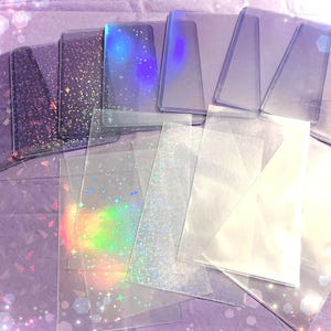 Non-PVC Holographic TopLoaders Photocard Sleeves Pack| Holographic Soft Sleeves| Rainbow, Twinkle, Glitter, Crystal Holo