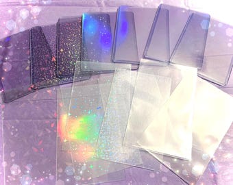 Non-PVC Holographic TopLoaders Photocard Sleeves Pack| Holographic Soft Sleeves| Rainbow, Twinkle, Glitter, Crystal Holo