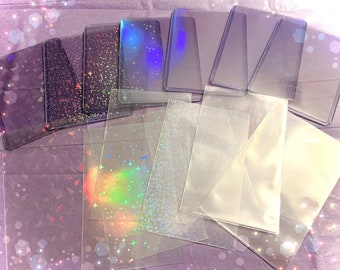 Non-PVC Holographic TopLoaders Photocard Sleeves Pack| Holographic Soft Sleeves| Rainbow, Twinkle, Glitter, Crystal Holo
