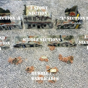 Wargaming Terrain Urbane Ruinen und Barrikaden Set Verschiedene Skalen Historisches Wargaming