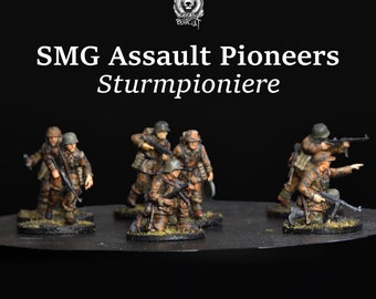 WWII German Assault Pioneers SMG Squad (7 models) Various Scales (US tariffs are pre-paid by us)