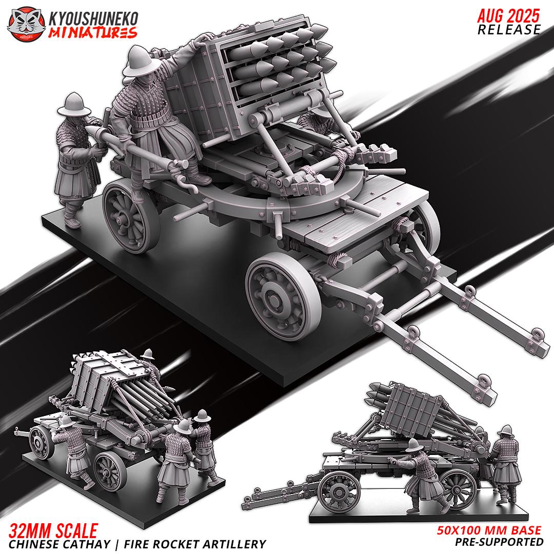 Ancient Chinese Cathay Fire Rocket Artillery With Crew Various