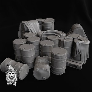 Wargaming Terrain Props Barrels Set Various Scales Historical Wargaming (US tariffs are pre-paid by us)