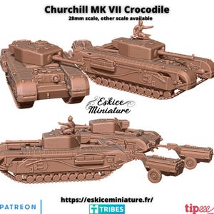 WWII British Churchill MKVII Crocodile Tank Verschillende schalen Historisch Wargaming (Amerikaanse tarieven worden door ons vooraf betaald)