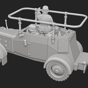 WWII German Sd.Kfz 14 Command Armoured Car with Crew Various Scales Historical Wargaming