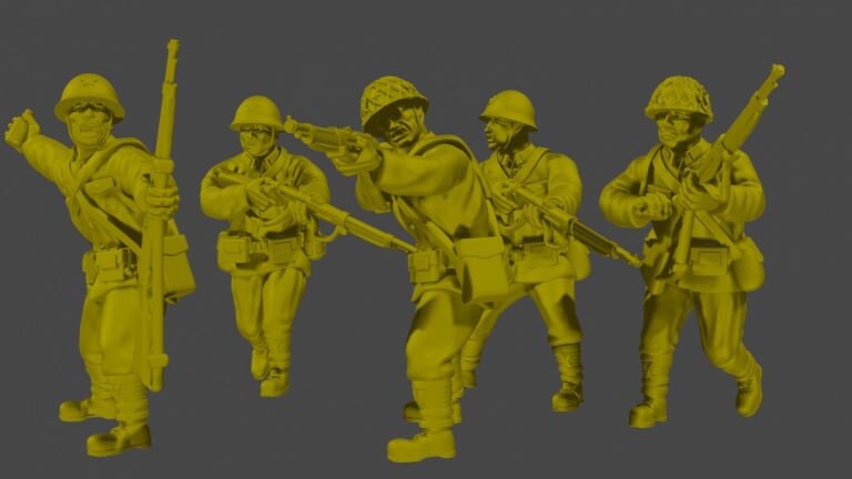 WWII Japanese Riflemen Squad (5 Models) Various Scales Historical ...