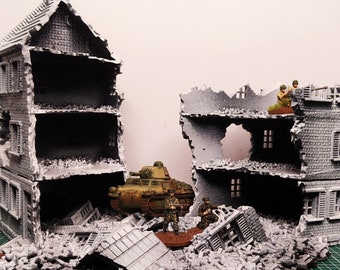 Wargaming Terrain Large Destroyed Building Various Scales Historical Wargaming