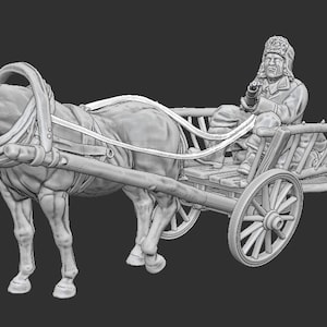 WWII German Ostfront Horse Drawn Wagon Various Scales Historical Wargaming