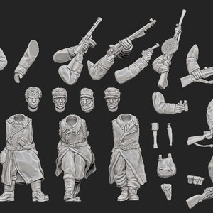 WWII Finnish Infantry Squad in Greatcoats Multipart Set (10 models) Various Scales Historical Wargaming