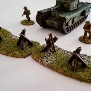 Wargaming Terrain Czech Igel Tank Stops Set (2er-Set) Verschiedene Waagen Historisches Wargaming
