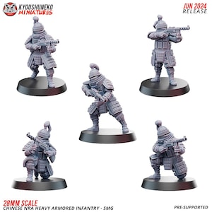 WWII Chinese NRA Heavy Infantry SMG Team (10 models) Various Scales Historical Wargaming