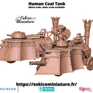 Fantasy Wargaming Human Coal Tank (2 wieżyczki) Różne skale
