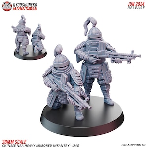 WWII Chinese NRA Heavy Infantry LMG Team (2 models) Various Scales Historical Wargaming