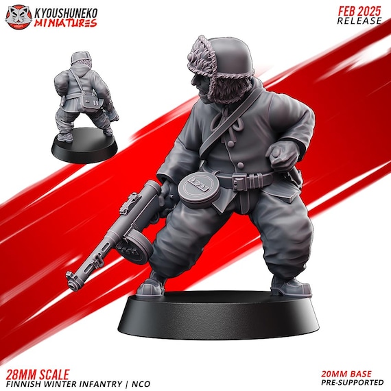 第二次世界大戦フィンランド冬季下士官（サブマシンガン付き）各種 