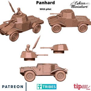 WWII Franse Panhard-pantserwagen Diverse schalen Historisch Wargaming (Amerikaanse tarieven worden door ons vooraf betaald)