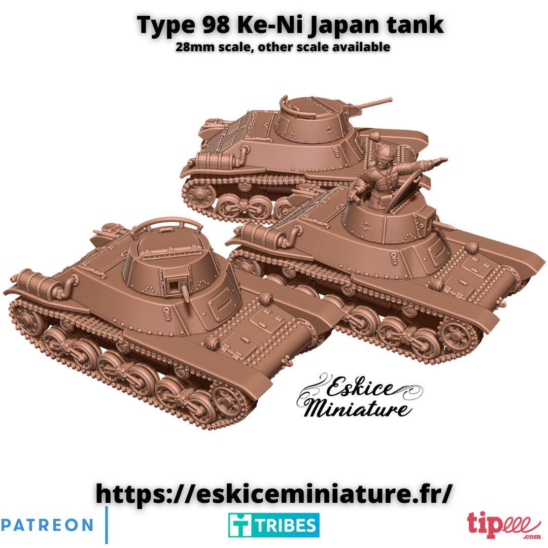 WWII Japanese Type 98 Ke-ni Tank Various Scales Historical