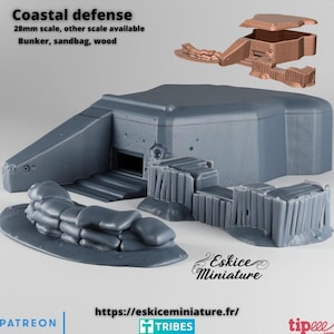 Wargaming Terrain Küstenbunker Set Verschiedene Waagen Historisches Wargaming
