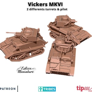 WWII UK Vickers Mk VI Tank 3 Variants Options Various Scales Historical Wargaming