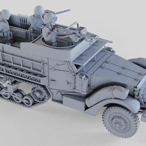 WWII US M3A2 Halftrack with Crew Various Scales Historical Wargaming