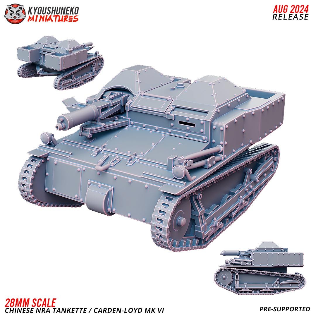 WWII Chinese NRA Carden-loyd Mk VI Tankette Various Scales