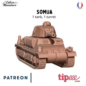 WWII Franse Somua-tank Diverse schalen Historische wargaming (Amerikaanse tarieven worden door ons vooraf betaald)