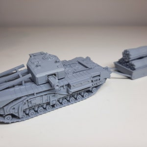 WWII Britse Churchill AVRE met fascinetank verschillende schalen Historisch wargaming (Amerikaanse tarieven worden door ons vooraf betaald)