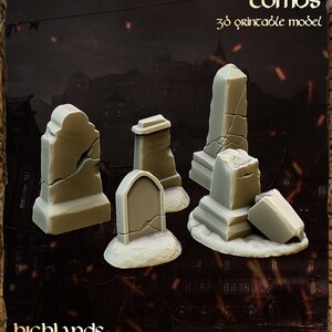 Wargaming Terrain Tombstones (set von 10) Verschiedene Skalen Historisches Wargaming