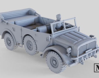 28 mm Bolt Action Horch 108 Heavy Field Car with driver 1/56 scale