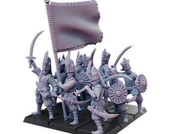 Espadachines jenízaros del Imperio Otomano (10 miniaturas) Varias escalas Wargaming histórico (los aranceles estadounidenses los pagamos por adelantado)