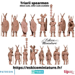 Unidad de lanceros Triarii del Imperio Romano (10 modelos) Varias escalas Wargaming histórico