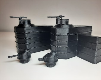 Wargaming Terrain 28 mm Chain Of Command 2 Bunkry w Tobruku (taryfy amerykańskie opłacone z góry przez nas)