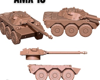 Carro Armato AMX 30 GIAT Francese Moderno - Modello Stampato In 3D Scale 1/56 1/72 1/87 1/100